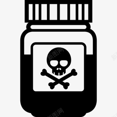 毒罐危险药片图标图标
