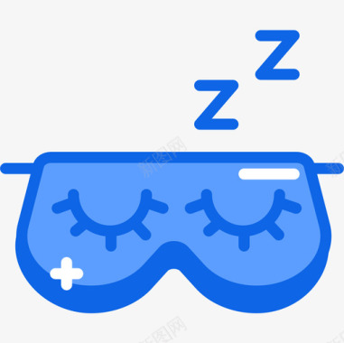睡眠面具时尚5蓝色图标图标
