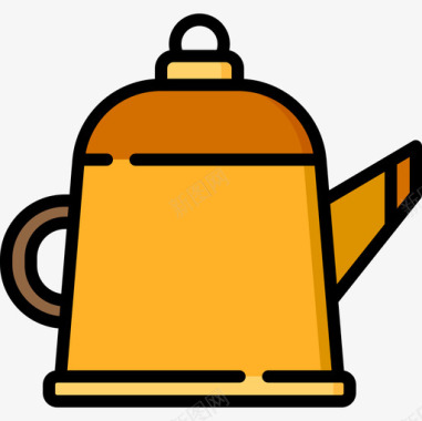 铁色浇水壶水壶野营122线性颜色图标图标