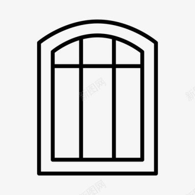 分段窗建筑饰面图标图标