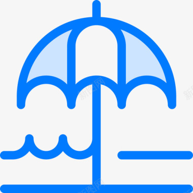 雨伞游泳6蓝色图标图标