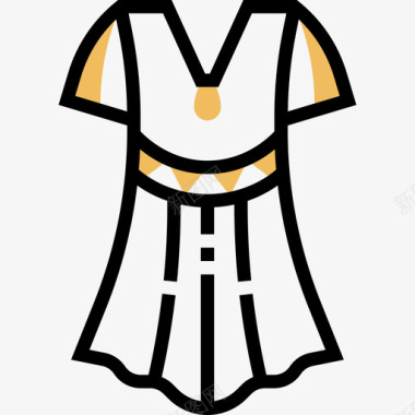 连衣裙波西米亚风格13黄阴影图标图标