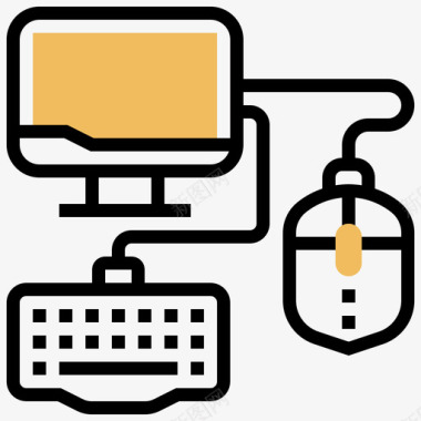 计算机鼠标计算机教育208黄影图标图标