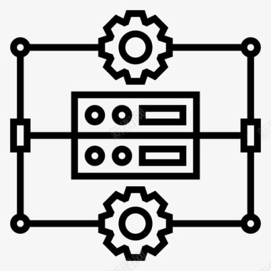 云服务器连接数据库设备图标图标