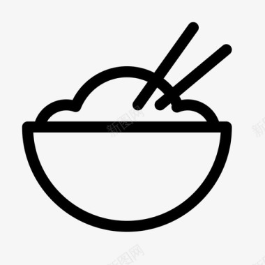 饭碗筷子图标图标