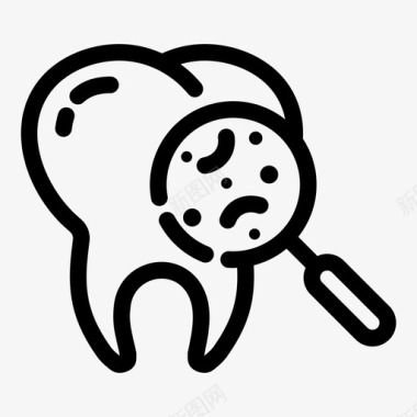 卡通口腔细菌牙科细菌口腔图标图标