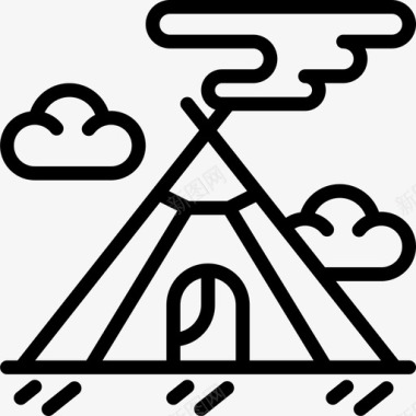 矢量北极帐篷北极16直线型图标图标