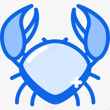 螃蟹61号餐厅蓝色图标图标
