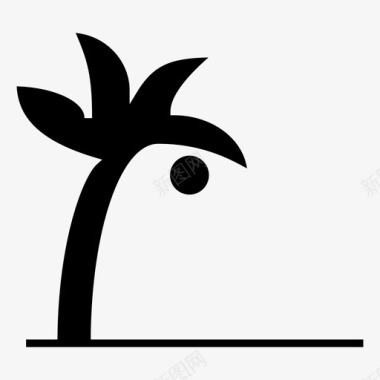 椰子树夏日黑暗图标图标