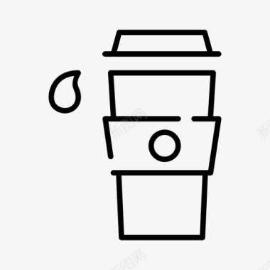 咖啡杯咖啡图标缝隙薄图标
