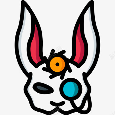 兔子面具蒸汽朋克5线性颜色图标图标