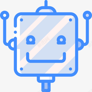 机器人可爱的图标5蓝色图标