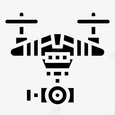 无人飞机短舱无人机飞机摄像机图标图标