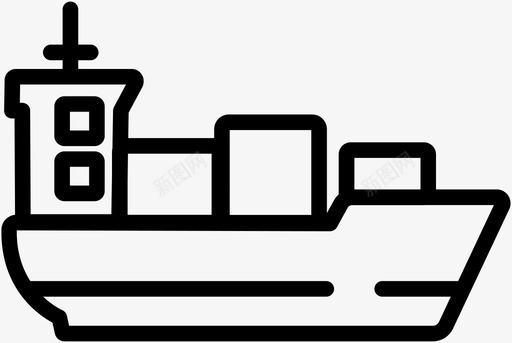 集装箱船物流装运图标图标