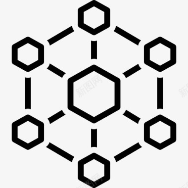 六角形互连体系结构互连性图标图标