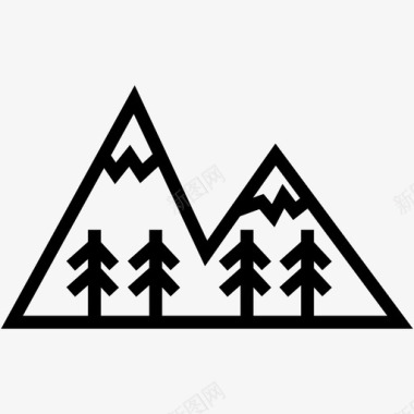 山顶野营森林图标图标