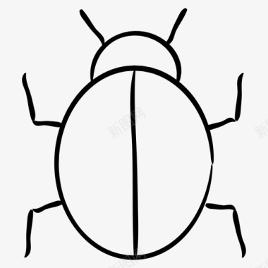 虫子昆虫安全手绘图标图标