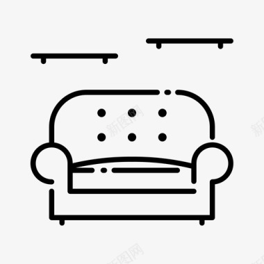 椅子室内19线性图标图标