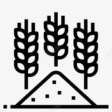 小麦大麦农作物图标图标