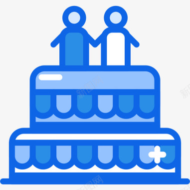 结婚蛋糕假日43蓝色图标图标