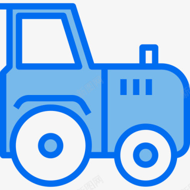 拖拉机农场32蓝色图标图标