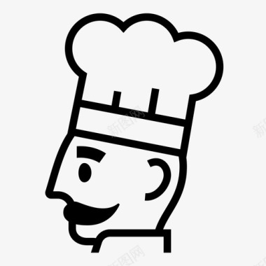 厨师面包师烹饪艺术家图标图标