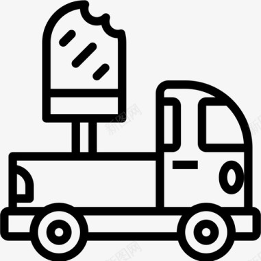 街头篮球运动食品车街头食品3线性图标图标