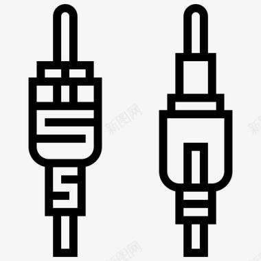 矢量连接器插孔连接器连接器类型2线性图标图标