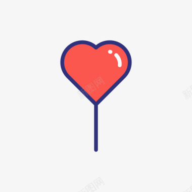 情人节气球情人节7线性颜色图标图标