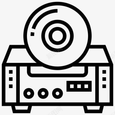 Cd播放器音乐和多媒体8线性图标图标