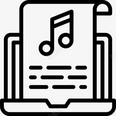 乐谱多媒体62线性图标图标