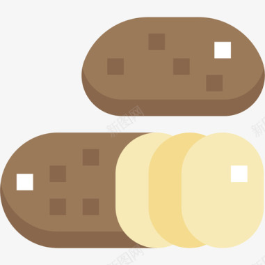 土豆蔬菜和水果2扁平图标图标