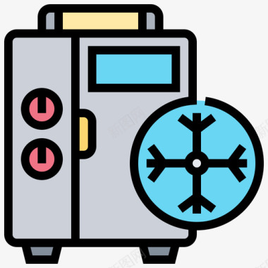 电机冷却冷却工业过程23线性颜色图标图标