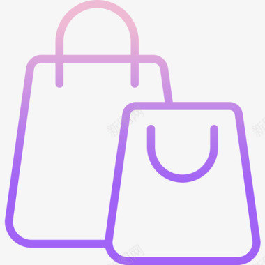 购物购物袋电子商务123轮廓渐变图标图标