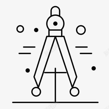 打卡器罗盘分频器科学图标图标