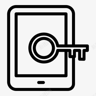 公共标识安全平板电脑安全102线性图标图标