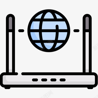 路由器互联网技术18线颜色图标图标