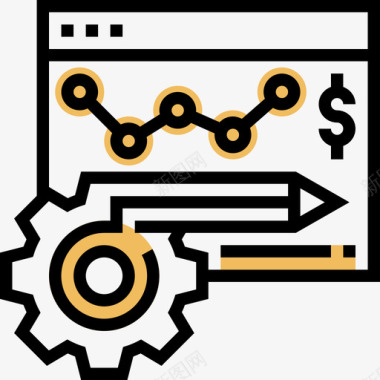 分析矢量图分析会计16黄影图标图标