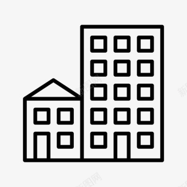 城市生活住宅居住图标图标