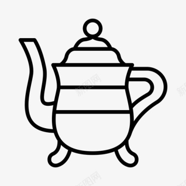 精致茶壶古董精致瓷器图标图标