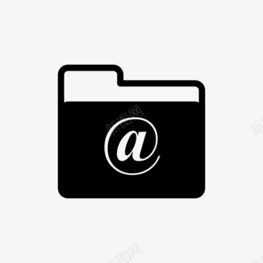 邮件文件夹黑色黑色文件夹图标图标