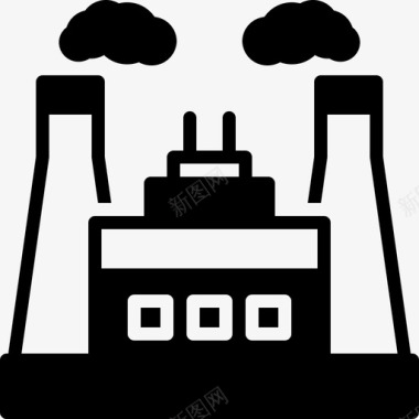电力工业烟囱工厂图标图标