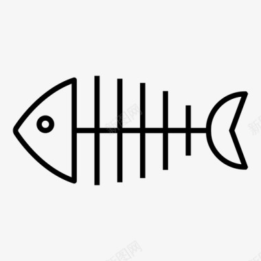 鱼骨死鱼钓鱼图标图标
