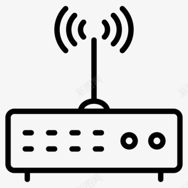 信号塔路由器天线调制解调器图标图标