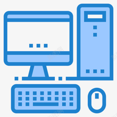 计算机台式计算机计算机和网络2蓝色图标图标