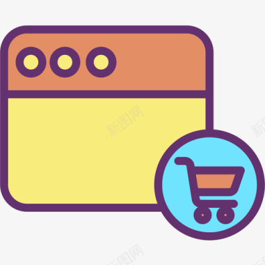 在线购物电子商务122线性颜色图标图标