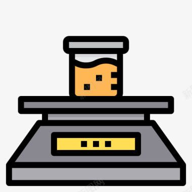 刻度化学35线性颜色图标图标