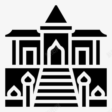 寺庙建筑师建筑图标图标
