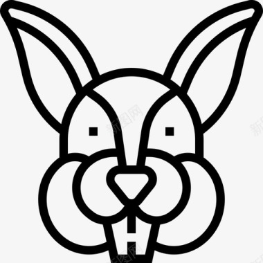 兔子动物头直系图标图标