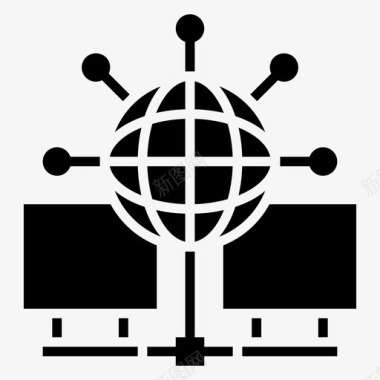 技术高计算机连接网络图标图标